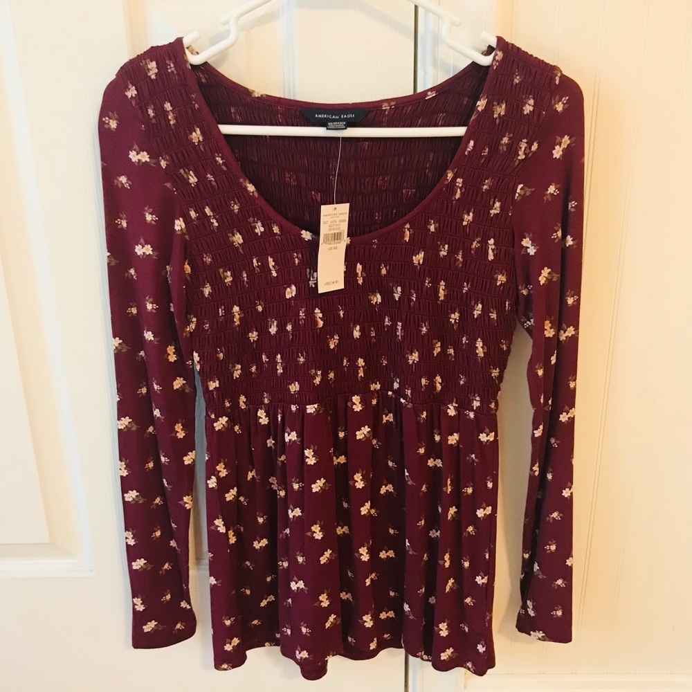 NWT Size XS American Eagle Smocked Shirt